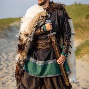 Armstreet black / green linen cosplay viking tunic ‘Bjorn the Woodman’ sz XL